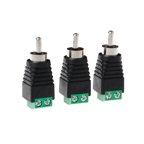 3 Unids RCA Macho Plug a AV Terminal de Conector de Vídeo AV Balun 2 Tornillo Estándar Internacional ► Foto 1/1