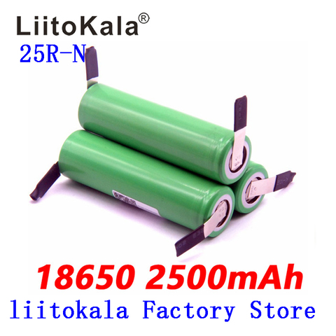2022 nuevo 3 uds liitokala 18650 batería de litio de 2500mah 25R inr1865025RM 20A batería + envío gratis ► Foto 1/5