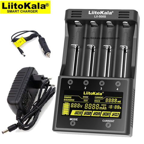 Liitokala Lii-500S Lii-402 Lii-S4 Lii-S2 cargador de batería de carga de 18650, 18350, 16340, 10440, 14500, 26650, 1,2 V AA AAA batería NiMH ► Foto 1/6