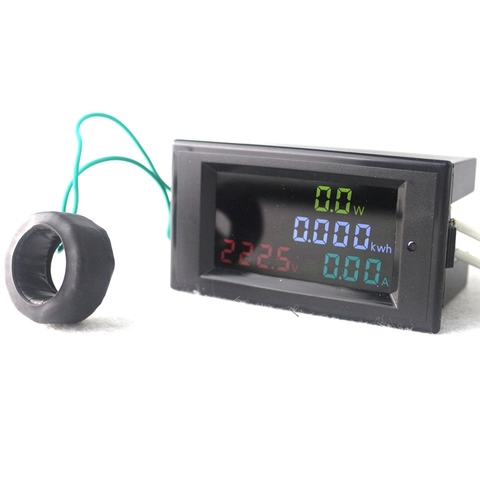 Alta Precisión Digital LED AC80.0-300.0V AC 200,0-450,0 V 0,01-100A amperímetro del voltímetro medidor vatios Monitor de energía HD pantalla ► Foto 1/6