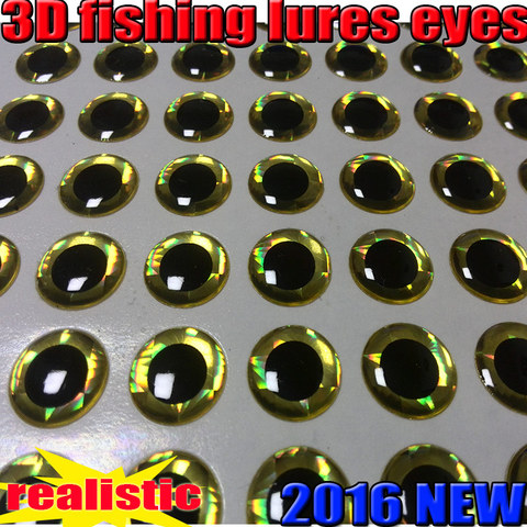 Señuelo con ojos de mosca para pesca en 3D, tamaño a elegir: 4mm-16mm, cantidad: 500 unids/lote, color dorado, novedad de 2022 ► Foto 1/4