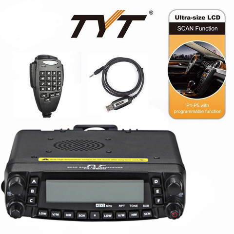 Novedad, repetidor Dual de pantalla TYT TH-9800 PLUS de 50W Quad Band, Radio Ham para coche + Cable de programación + Software ► Foto 1/6