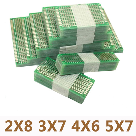 20 unids/lote 5x7 4x6 3x7 2x8cm doble lado PCB prototipo Universal impresa placa de circuito para bricolaje Arduino ► Foto 1/3