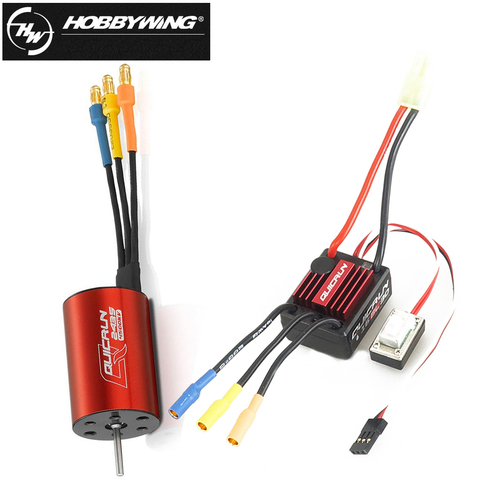 1 Unidades Original Hobbywing QuicRun WP-16BL30 controlador de velocidad sin escobillas 30A ESC + 2435 4500kv Motor para 1/18 y 1/16 RC Coche ► Foto 1/6