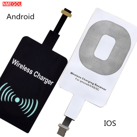 Adaptador de carga Qi Receptor de Cargador Inalámbrico para Samsung Note 3 4 5 S4 S5 IPhone 7 6 6S Plus SE 5S Android, microusb de inducción ► Foto 1/6