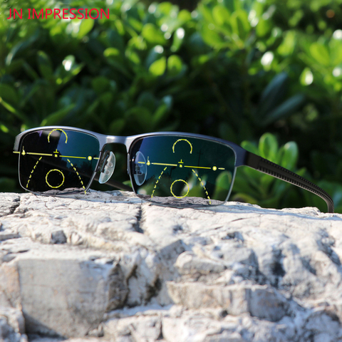 JN IMPRESSION-gafas de sol multifocales graduales para hombre, gafas de lectura fotocromáticas con visión de lejos ► Foto 1/6
