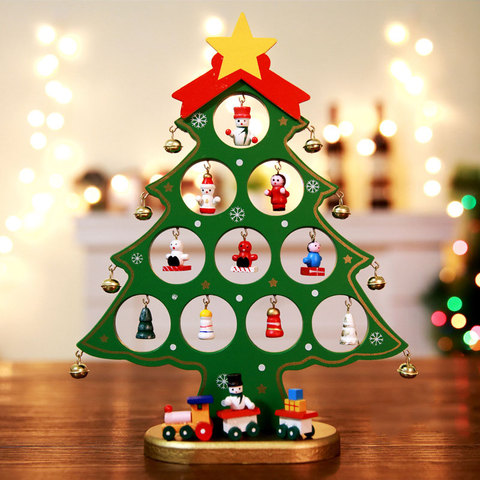 Colgante de árbol de Navidad para decoración del hogar, Mini adornos sueltos campanas de muñeco de nieve artesanía de Navidad, regalo para niños ► Foto 1/6