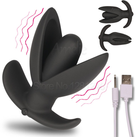 Masajeador de próstata con vibradores anales USB, 10 modos, vibrador con apertura a tope, dilatadores anales para adultos, Juguetes sexuales eróticos para mujer, hombre y Gay ► Foto 1/5