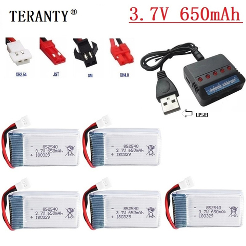 Batería li-po de 3,7 v 650mah + unidades de cargador para Syma X5c X5c-1 X5 H5c recambios de cuadrirrotor RC 852540 Dron recargable batería ► Foto 1/6