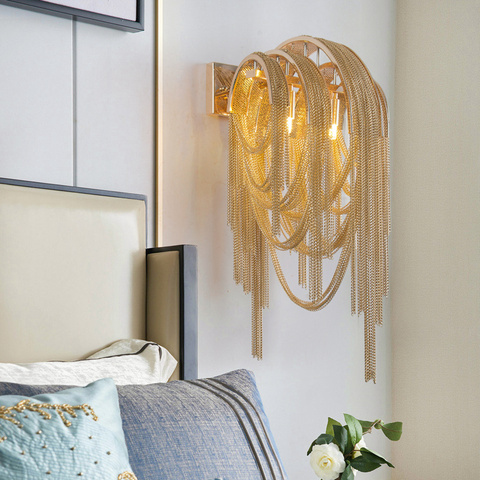 Lámpara de pared de lujo con cadena italiana Atlantis, candelabro de luz para espejo, para baño, dormitorio, decoración de LOFT ► Foto 1/1