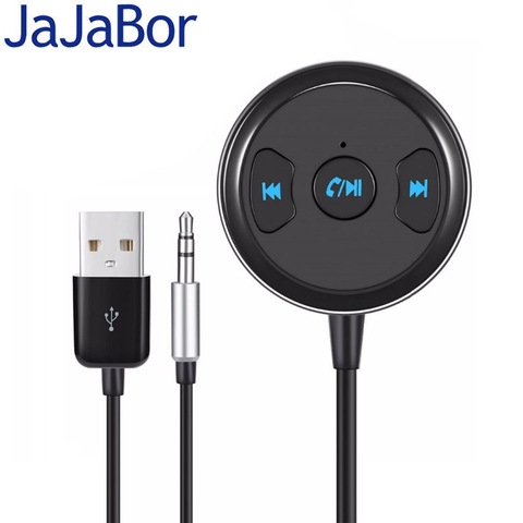 JaJaBor Bluetooth Kit de coche de llamadas de manos libres inalámbrico de Audio AUX receptor de música del coche MP3 reproductor soporta la asistente de voz SIRI ► Foto 1/4