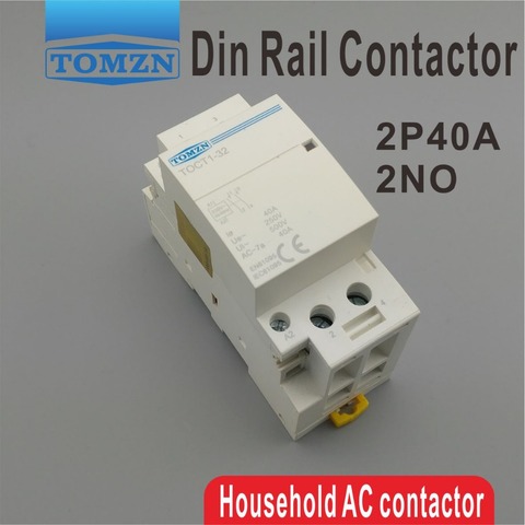 CT1 2P 40A 220V/230V 400V ~ 50/60HZ, carril Din hogar ac contactor Modular 2NO ► Foto 1/4