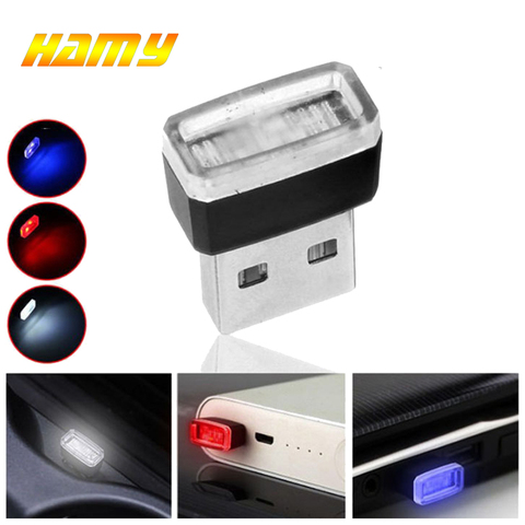 Luz LED USB de ambiente Interior para coche, Iluminación inalámbrica a prueba de agua, decoración, estilo de coche, 2 unidades ► Foto 1/6