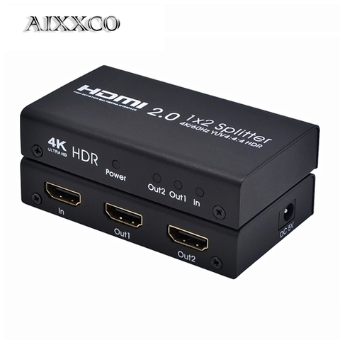 AIXXCO 4K UHD HDMI Splitter 2,0 1x2 HDMI 2,0 divisor 1,4 HDR divisor HDMI 2,0 4K HDMI2.0 divisor para DVD PS3 PS4 ► Foto 1/6