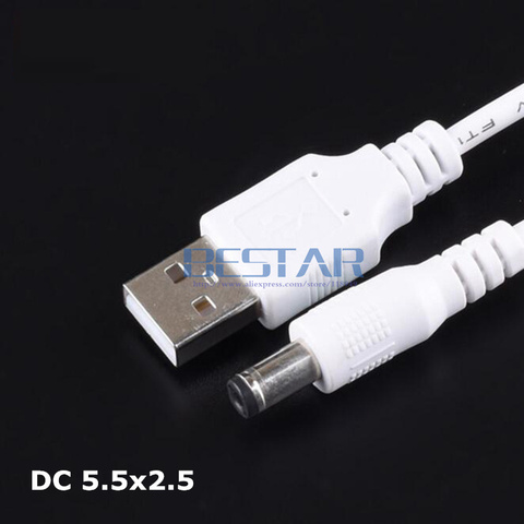 Cable adaptador de carga de alimentación CC, enchufe blanco a 5,5x2,5mm /DC 5525 5,5x2,5mm 5,5mm x 2,5mm 5,5mm/2,5mm, 1M 3 pies ► Foto 1/3