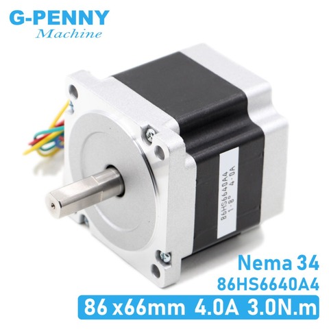 NEMA34-motor paso a paso, 86X66mm, 3N.m, 4A, D14mm, 428Oz-in, Nema 34, para máquina de grabado CNC e impresora 3D ► Foto 1/6