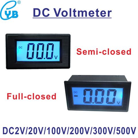 Voltímetro Digital YB5135D DC LCD de tres cables, medidor de voltaje CC, Panel de voltios retroiluminado azul, medidor de voltímetro medio sellado ► Foto 1/6