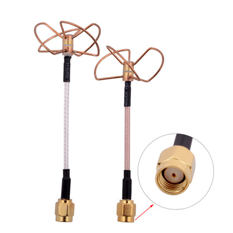 Antena receptora FPV para fatshark, dispositivo de transmisión de 3 aspas, 5,8G, 5,8 ghz, con 4 aspas, Conector de orificio recto, 2 uds. ► Foto 1/4