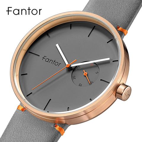 Fantor-Reloj de pulsera de cuero de cuarzo para hombre, reloj de pulsera masculino, informal, de lujo, minimalista, Delgado, de cuarzo ► Foto 1/6