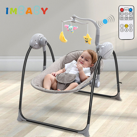 IMBABY bebé mecedora silla eléctrica cuna de bebé con Control remoto cuna mecedora para recién nacidos Silla de oscilación ► Foto 1/6