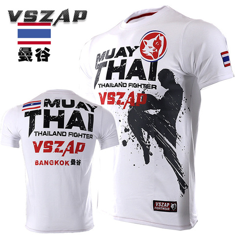 Vsap-Camiseta de entrenamiento de boxeo tailandés MUAY THAI, playera de combate para rodillas voladoras ► Foto 1/1