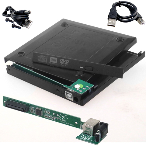 Caja de unidad óptica externa USB 2,0, cubierta externa, DVD, CD, DVD, RW a IDE, disco duro, adaptador Caddy más nuevo de 12,7mm ► Foto 1/6