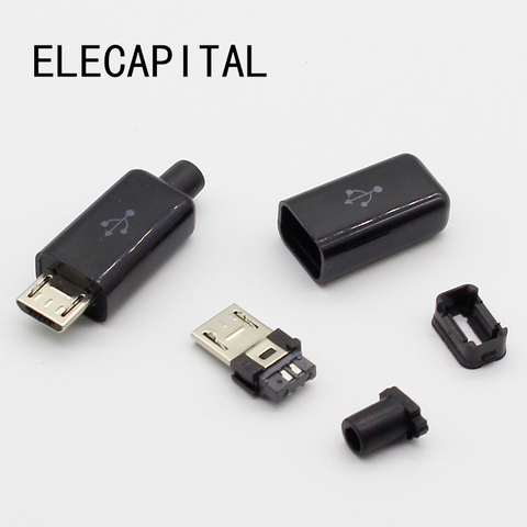 Micro USB tipo B macho, montaje de 4 piezas, toma de conexión, 10 Uds. ► Foto 1/3