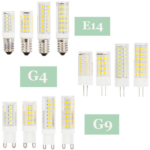 E14 G4 G9 LED bulbo de cerámica 2835SMD 5 W 6 W 7 W 9 W lámpara de maíz de Led luces reemplazar halógeno 30 W 40 W 50 W 60 W luz de la lámpara, 220 V ► Foto 1/1