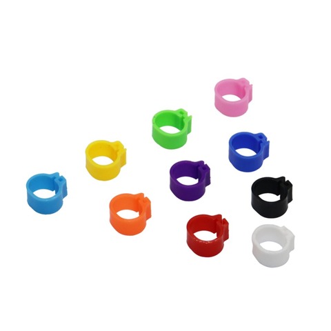 Anillos de Clip de plástico para pájaros de 8MM y 10MM de diámetro interior, Anillo de pie de color para Paloma, 10 colores, artículos para Paloma, 100 Uds. ► Foto 1/6