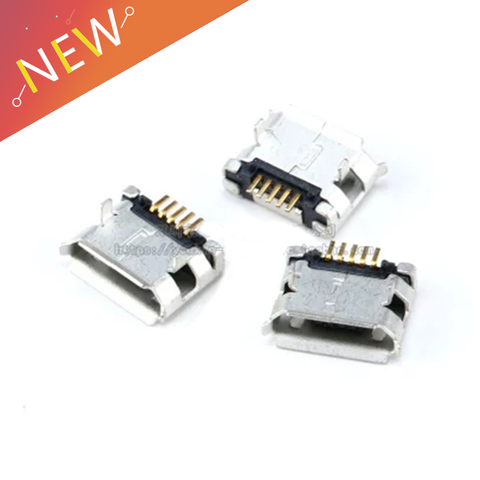 20 unids/lote 5 Pin SMT enchufe Conector Micro USB tipo B hembra colocación SMD DIP enchufe conector ► Foto 1/4