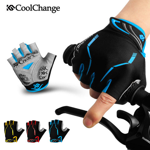 CoolChange-guantes con almohadilla de GEL para bicicleta, de medio dedo, para deportes al aire libre, ciclismo de montaña, 3 colores, 2022 ► Foto 1/6