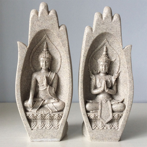 Figura de estatua de monje de Buda, Tathagata, India, Yoga moderno, nórdico, decoración del hogar, accesorios de decoración de oficina, 2 uds. ► Foto 1/6