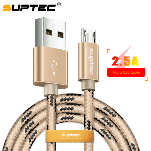 Cable Micro USB SUPTEC, 2,5 a de sincronización rápida de datos, cargador de carga, Cables universales para Samsung, Xiaomi, Huawei, ZTE, teléfono móvil Android ► Foto 1/6
