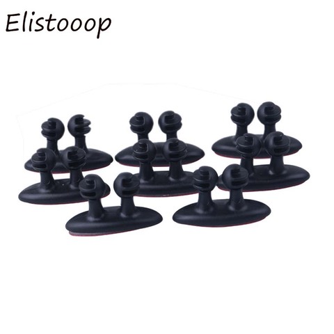 Elistooop-Clips de Cable Adhesivos para coche, 8 unids/lote, fijador de cables, soporte organizador, Clips de Cable de pared de escritorio, cordón de sujeción ► Foto 1/6