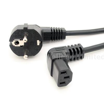 La UE PDU UPS Cable de alimentación de CA Europea 3Pin macho a IEC 320 C13 en ángulo Cable adaptador de corriente para montaje en pared de TV ► Foto 1/1