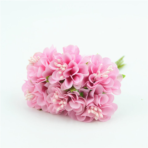 6 unids/lote barato Mini seda Daisy Artificial ramo de flores de color rosa para la decoración de la boda para Scrapbooking DIY guirnalda de flor ► Foto 1/6
