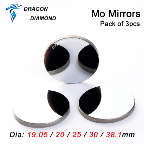 3 uds Co2 lente de espejo láser Mo espejo reflectante diámetro 19,05mm 20mm 25mm 30mm 38,1mm para grabador láser molibdeno ► Foto 1/5