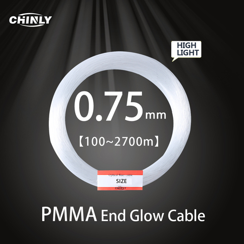 Cable de plástico PMMA de fibra óptica para todo tipo de luces led, máquina controladora de motor, luces de cielo estrellado de techo, 0,75mm ► Foto 1/6
