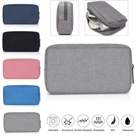 Bolsa de almacenamiento de accesorios digitales, organizador portátil de auriculares con Cable USB, funda de maquillaje, dispositivos de viaje ► Foto 1/6