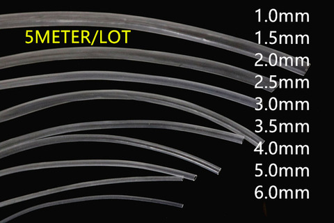 1 metros/lote 2:1 transpare 1mm 1,5mm 2mm 2,5mm 3mm 3,5mm 4mm 5mm 6mm termorretráctil ► Foto 1/1