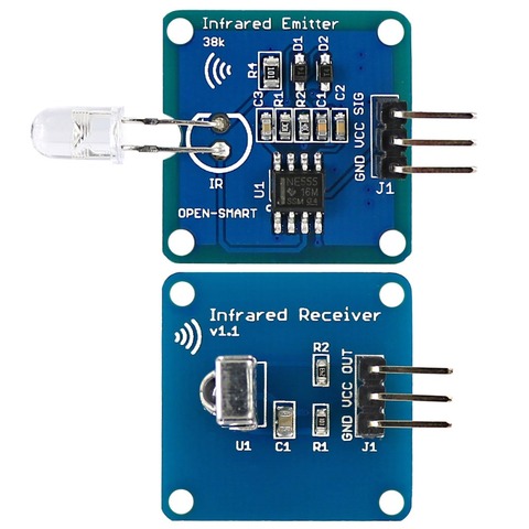 Transmisor infrarrojo, módulo emisor IR con portador de 38KHz + módulo receptor de infrarrojos para Arduino ► Foto 1/4