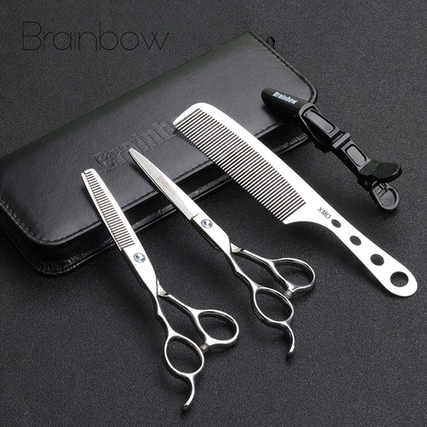Brainbow-Tijeras de acero inoxidable 9cr13 para el pelo, corte de peluquería profesional, finas, de acero y titanio, 6,0