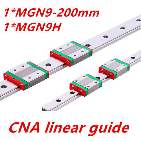 Guía lineal envío gratis 9mm MGN9 200mm vía de riel lineal + MGN9H carro lineal largo para CNC X Y eje Z ► Foto 1/1
