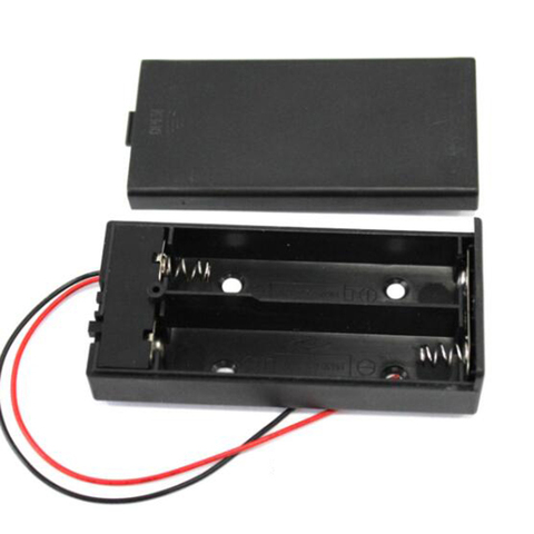 Zerosky 3,7 V 2x18650 caja de almacenamiento del conector del soporte de la batería con interruptor de encendido/apagado con Cable ► Foto 1/6