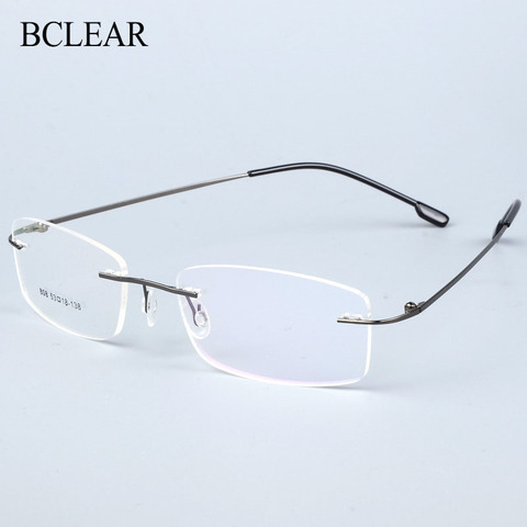 BCLEAR-gafas sin montura de aleación de titanio para hombre, gafas ópticas para miopía graduadas, ultralivianas, sin marco, 6 colores ► Foto 1/6