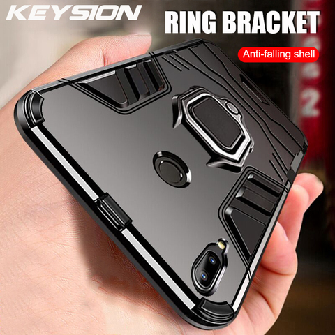 KEYSION a prueba de choques de la armadura caso para Samsung Galaxy A30 A20 A10 A50s A30s soporte funda del teléfono del anillo para Samsung A70 A40 A60 A80 90 A50 ► Foto 1/6