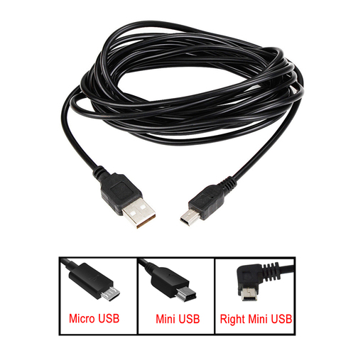 3,5 m de la cámara del coche DVR de adaptador para cargador de Cable para la cámara de salpicadero salida 5V/2A Mini Micro USB ► Foto 1/6