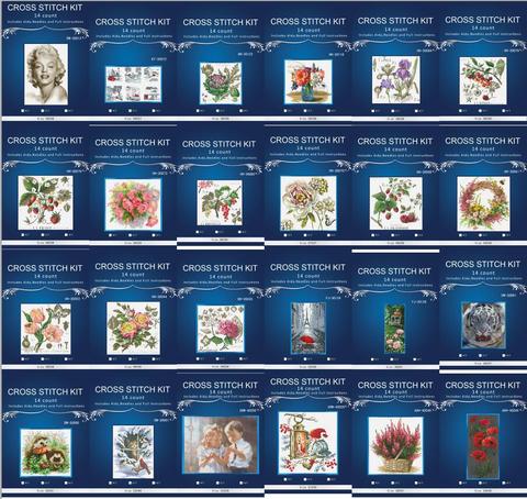 Kit de punto de cruz de alta calidad de 4,87 USD, cesta de rosas rojas y flores, bonito y contadas ► Foto 1/1