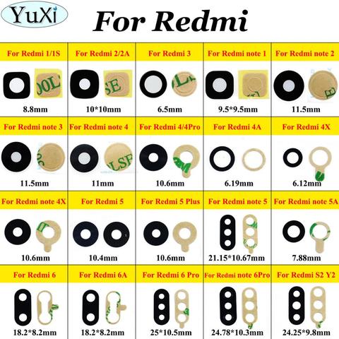 YuXi-adhesivo de cubierta de lente de cristal para cámara trasera, para Xiaomi Redmi 1, 1S, 2A, 3, 4A, 4X, 4 pro, 6A, 5 Plus, Redmi note 2, 3, 4, 5, 5A ► Foto 1/6
