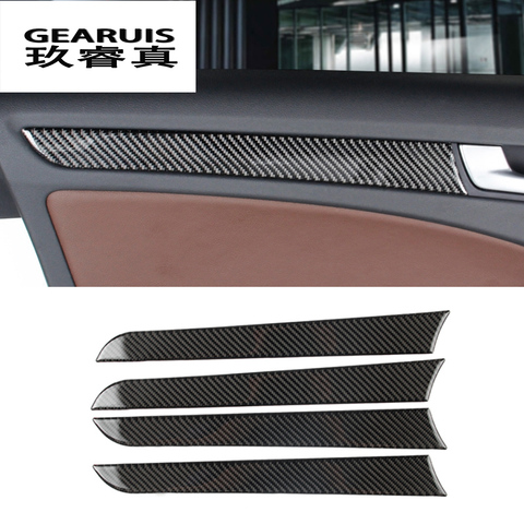 Estilo de coche Interior de fibra de carbono con cubiertas de molduras pegatinas para cuenco de puerta decorativa para Audi a4 B8 2009-2016 accesorios de auto ► Foto 1/1